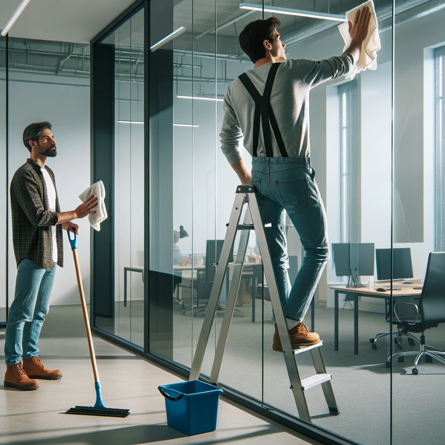 تمیز کردن انواع پارتیشن شیشه ای