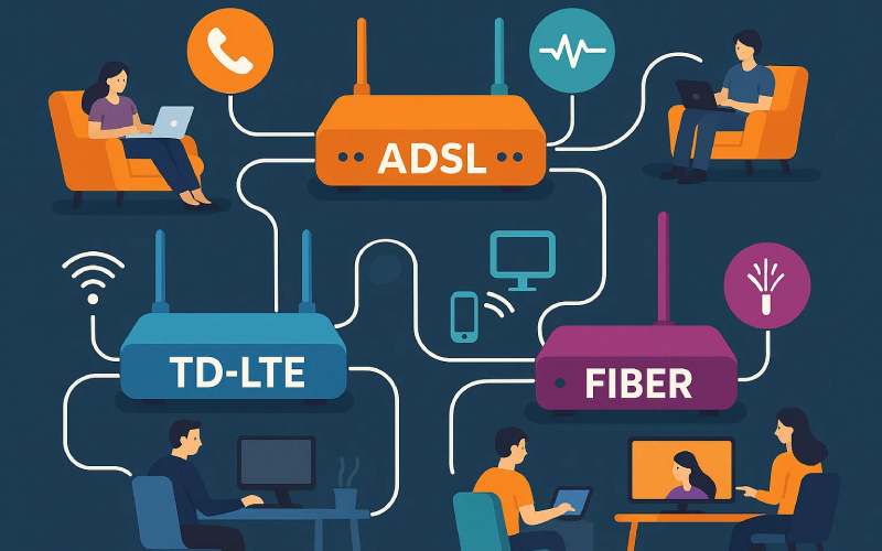 مقایسه انواع سرویس اینترنت خانگی