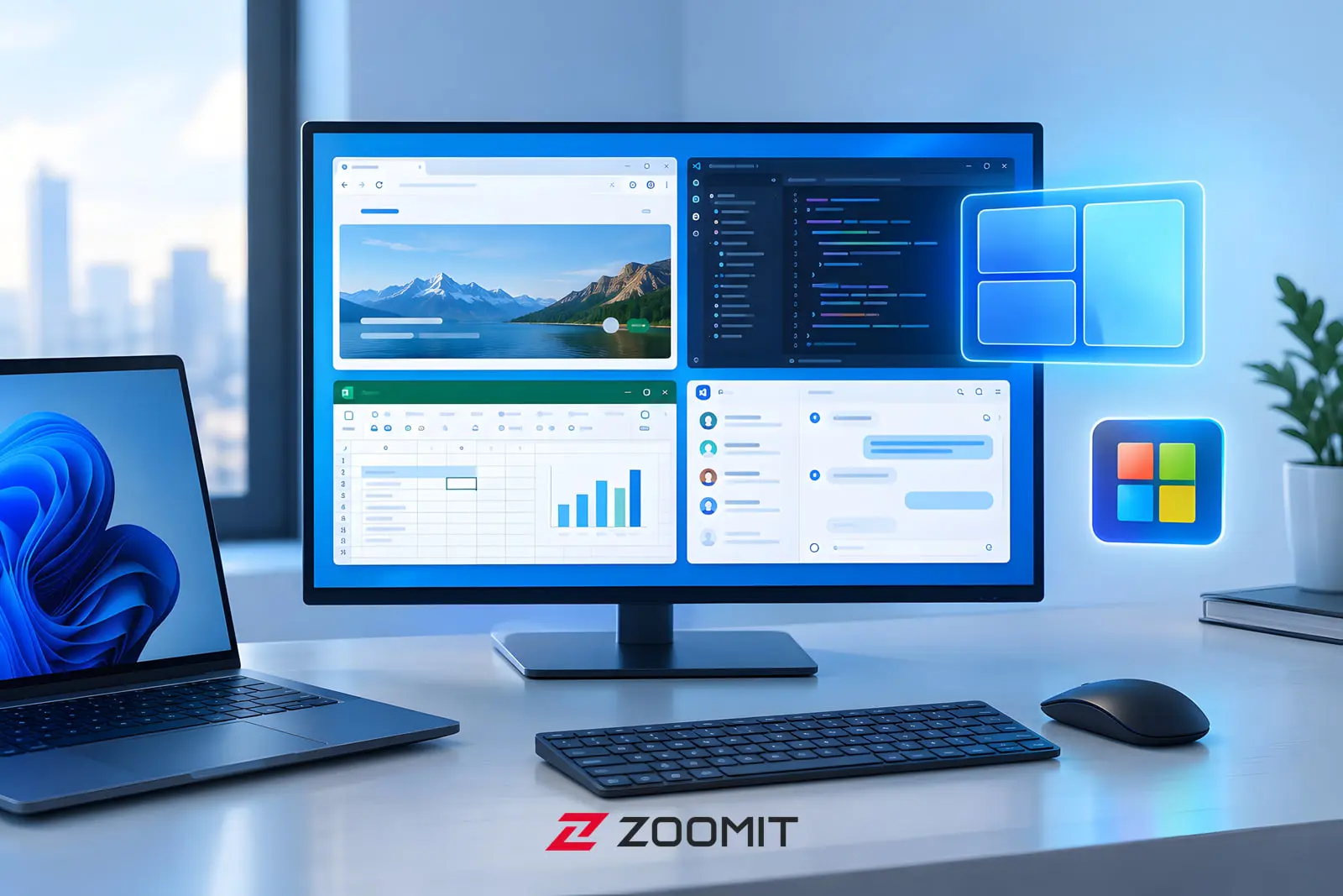 آموزش مدیریت پنجره‌ها در ویندوز ۱۱ با FancyZones پاورتویز